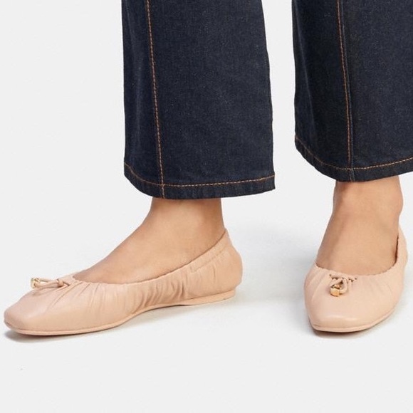 Coach Shoes New Coach Eleanor Nude Pink Leather Flats Size 95